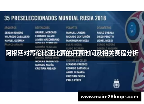 阿根廷对哥伦比亚比赛的开赛时间及相关赛程分析